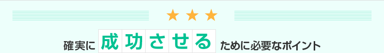 確実に成功させるために必要なポイント