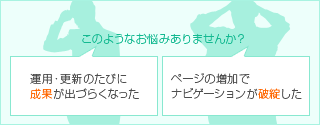 運用・更新のたびに成果が出づらくなった ページの増加でナビゲーションが破綻した