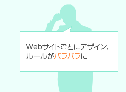 Webサイトごとにデザイン、ルールがバラバラ