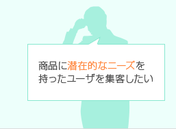 商品に潜在的なニーズを持ったユーザを集客したい